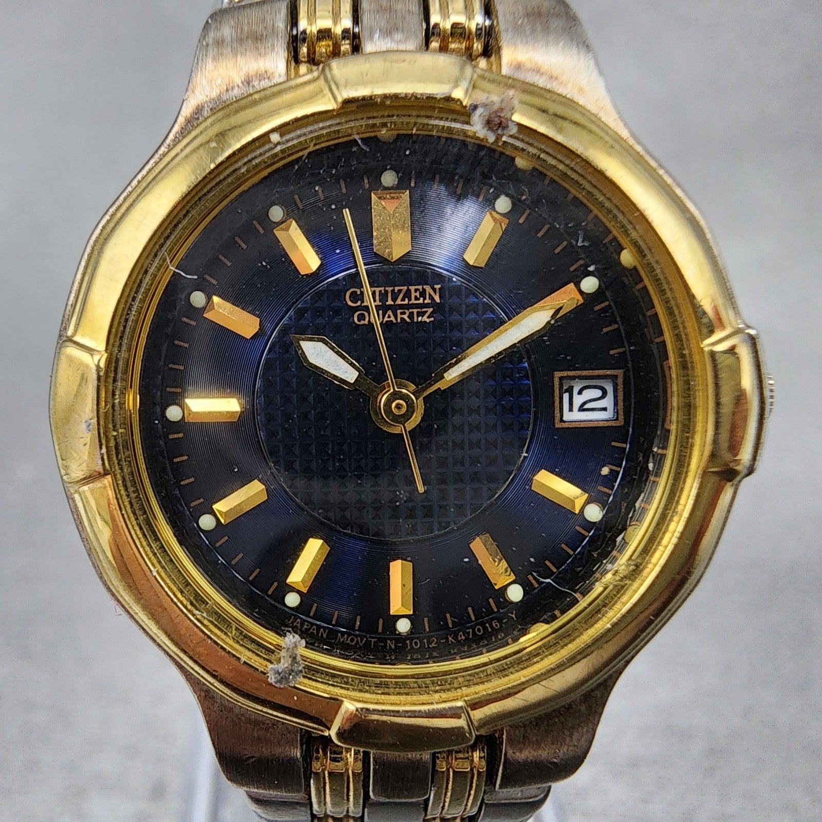 Citizen Watch Women 25mm Blue Dial Two Tone Date Round 1012K15036 New Battery1