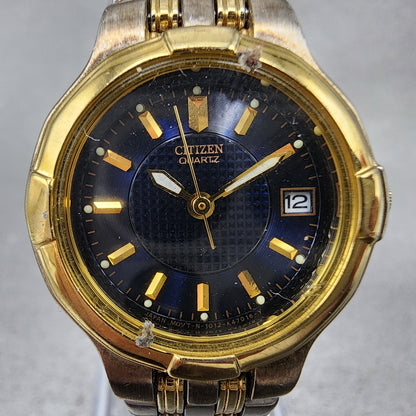 Citizen Watch Women 25mm Blue Dial Two Tone Date Round 1012K15036 New Battery1