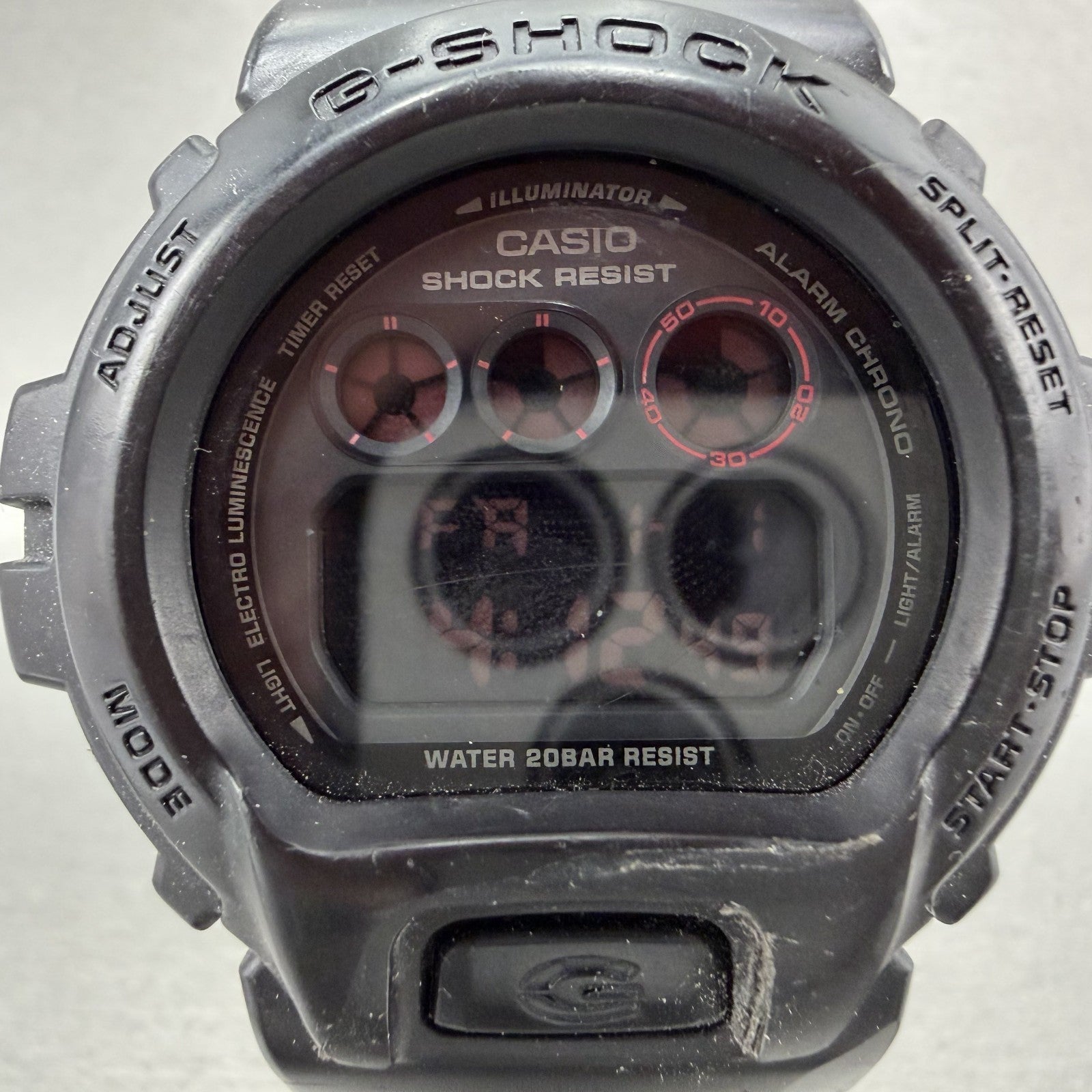 Casio GShock DW6900MS Watch Men 50mm Digital LCD Black Tone Alarm Chrono Works1
