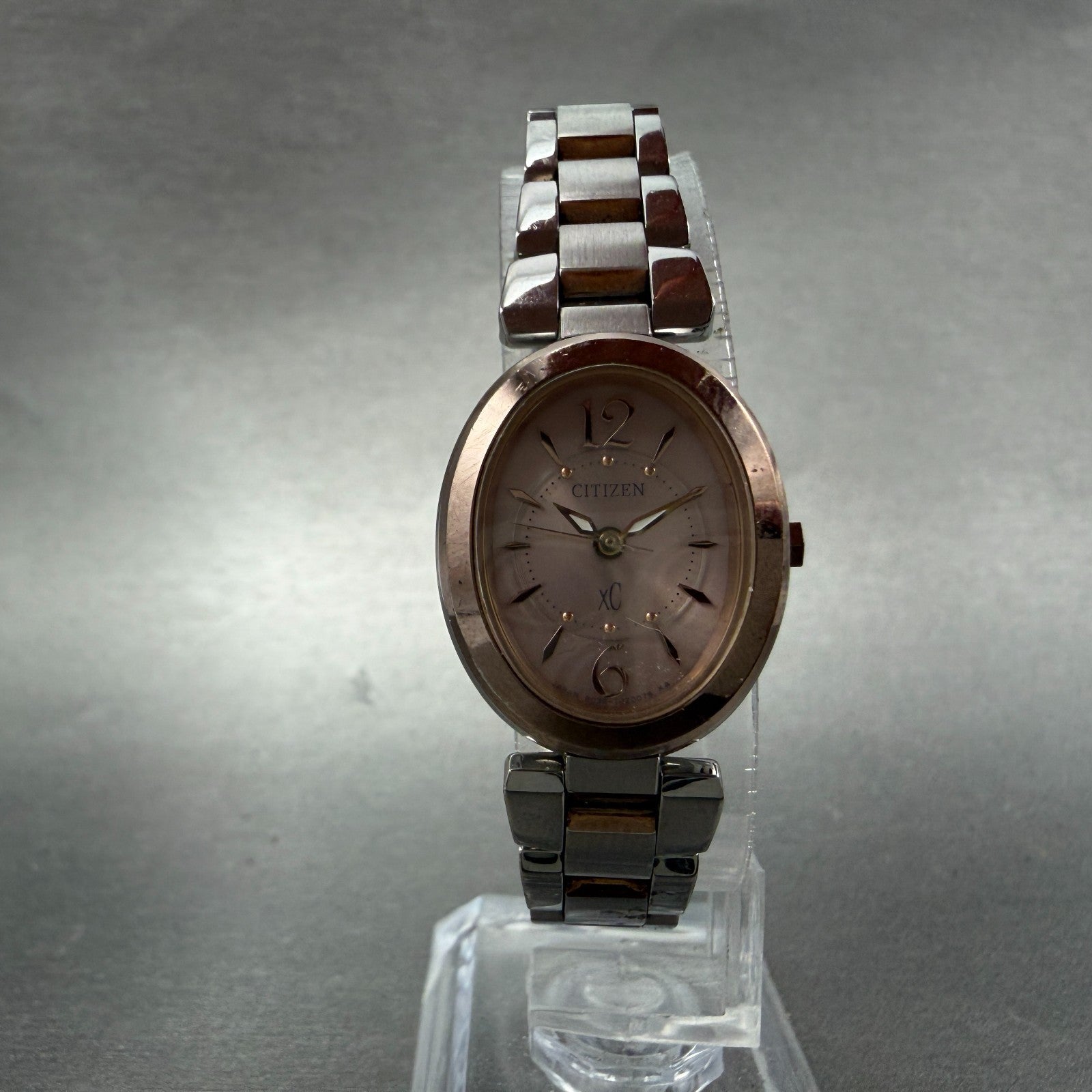 Citizen XC Eco-Drive Watch Women 21mm Pink Dial Two Tone Oval B036-T012728 Runs5