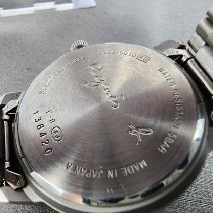 Seiko Agnes B Watch Women 33mm Black Dial Steel Daydate Round V33J0010 New Batt9