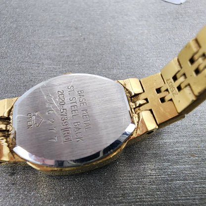Seiko Tank Watch Women 16mm Champagne Dial Gold Tone 2c205739 New Battery9
