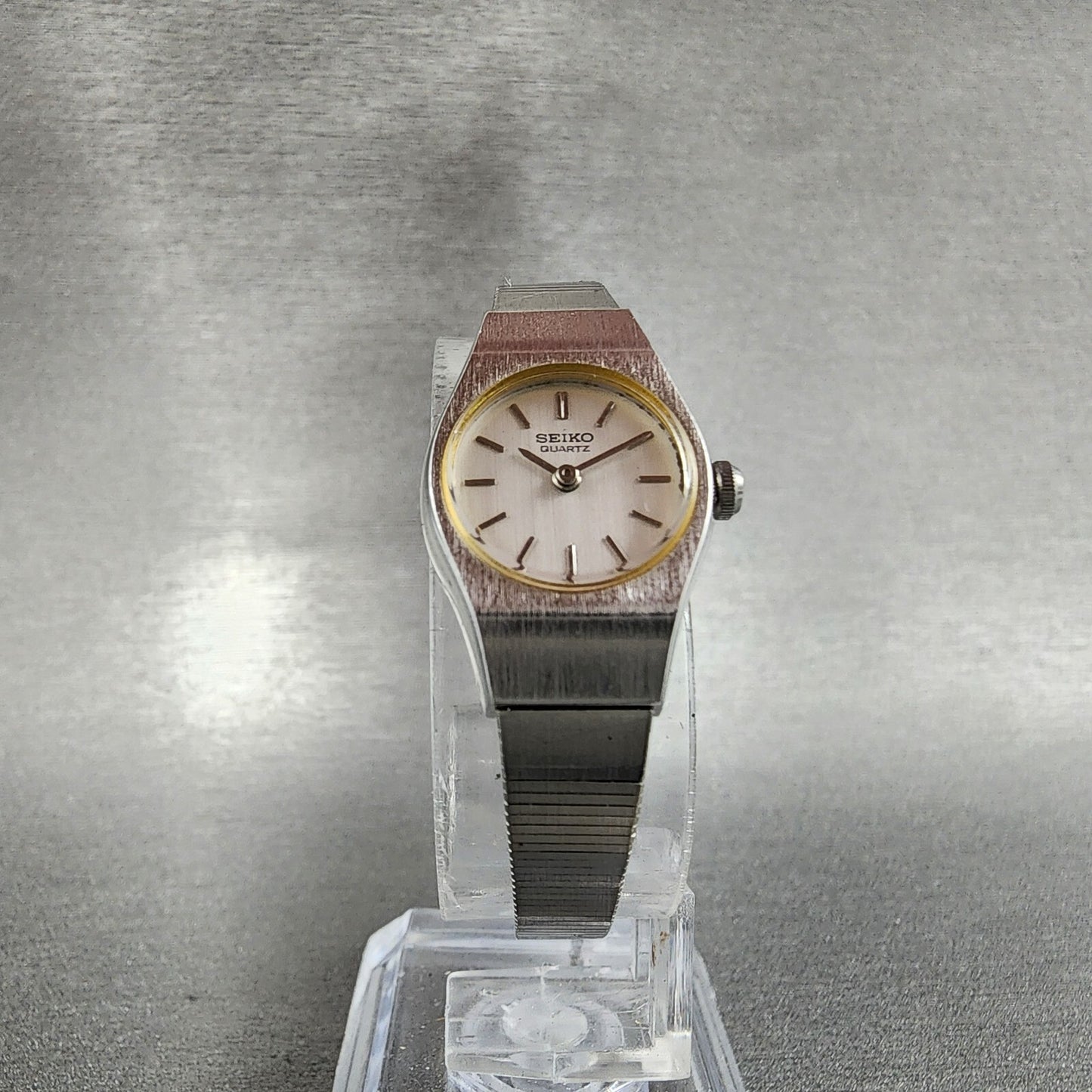 Seiko Watch Women 16mm White Dial Silver Tone Round 54200029 New Battery VTG6