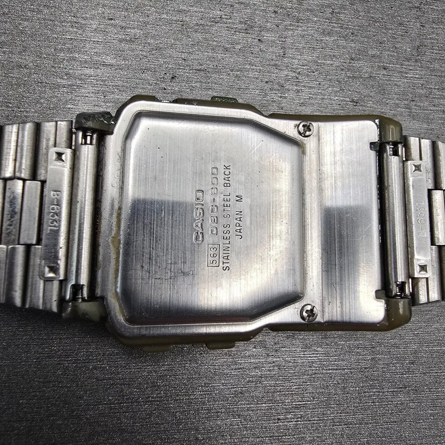 Casio DBC-600 Calculator Watch Men 34mm Digital Silver Alarm New Battery Vintage11