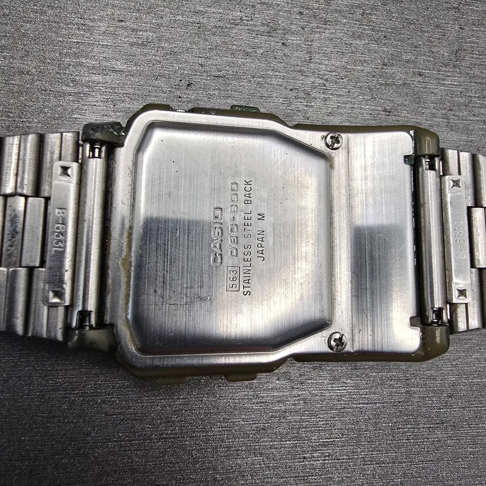 Casio DBC-600 Calculator Watch Men 34mm Digital Silver Alarm New Battery Vintage11