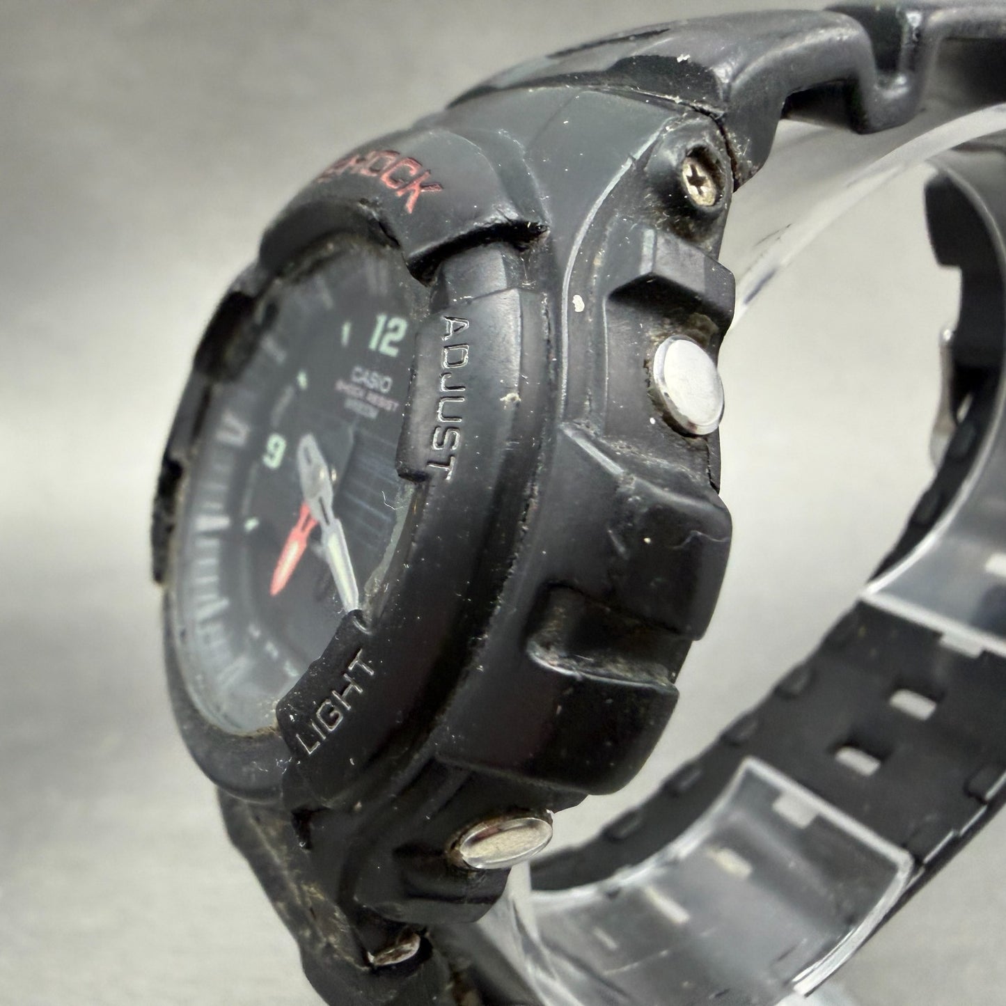 Casio G-Shock G-100Watch Men 48mm Analog Digital Black Tone Round READ! New Batt2