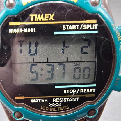 Timex Expedition Watch Men 40mm Digital Brown Green Round Alarm New Battery10