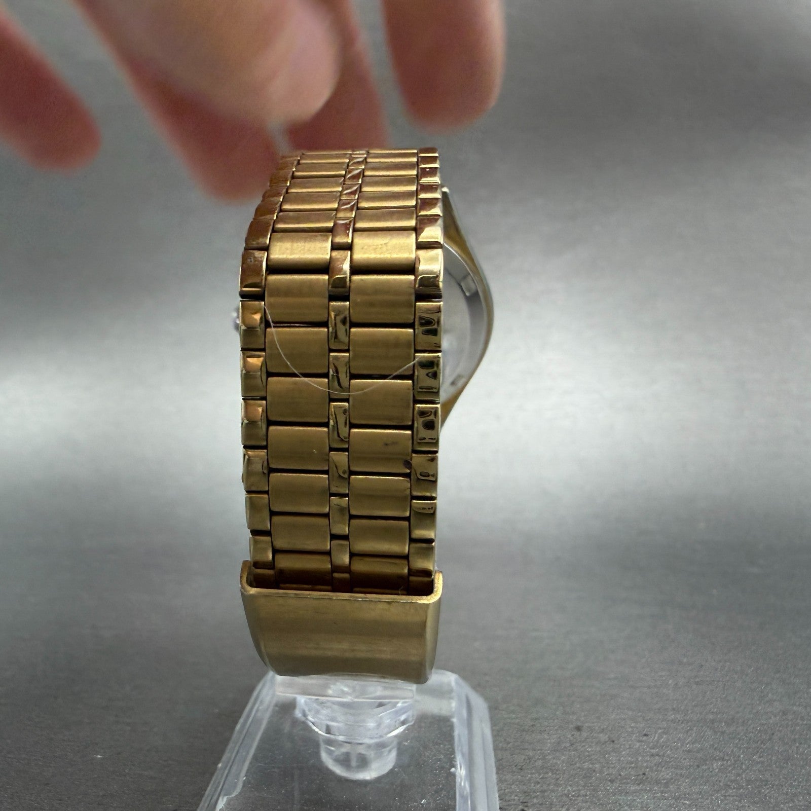 Citizen CQ Watch Men 36mm Champagne Dial Gold Tone Daydate 4-212088 PARTS VTG8