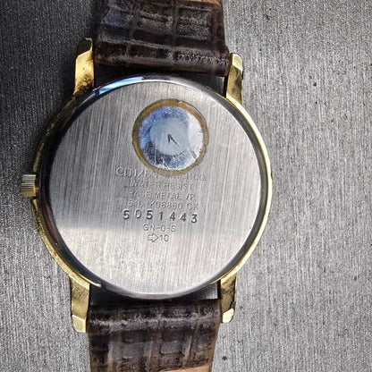 Citizen Watch Men 33mm Black Dial Gold Tone Date Round 5510-K06860 New Battery10