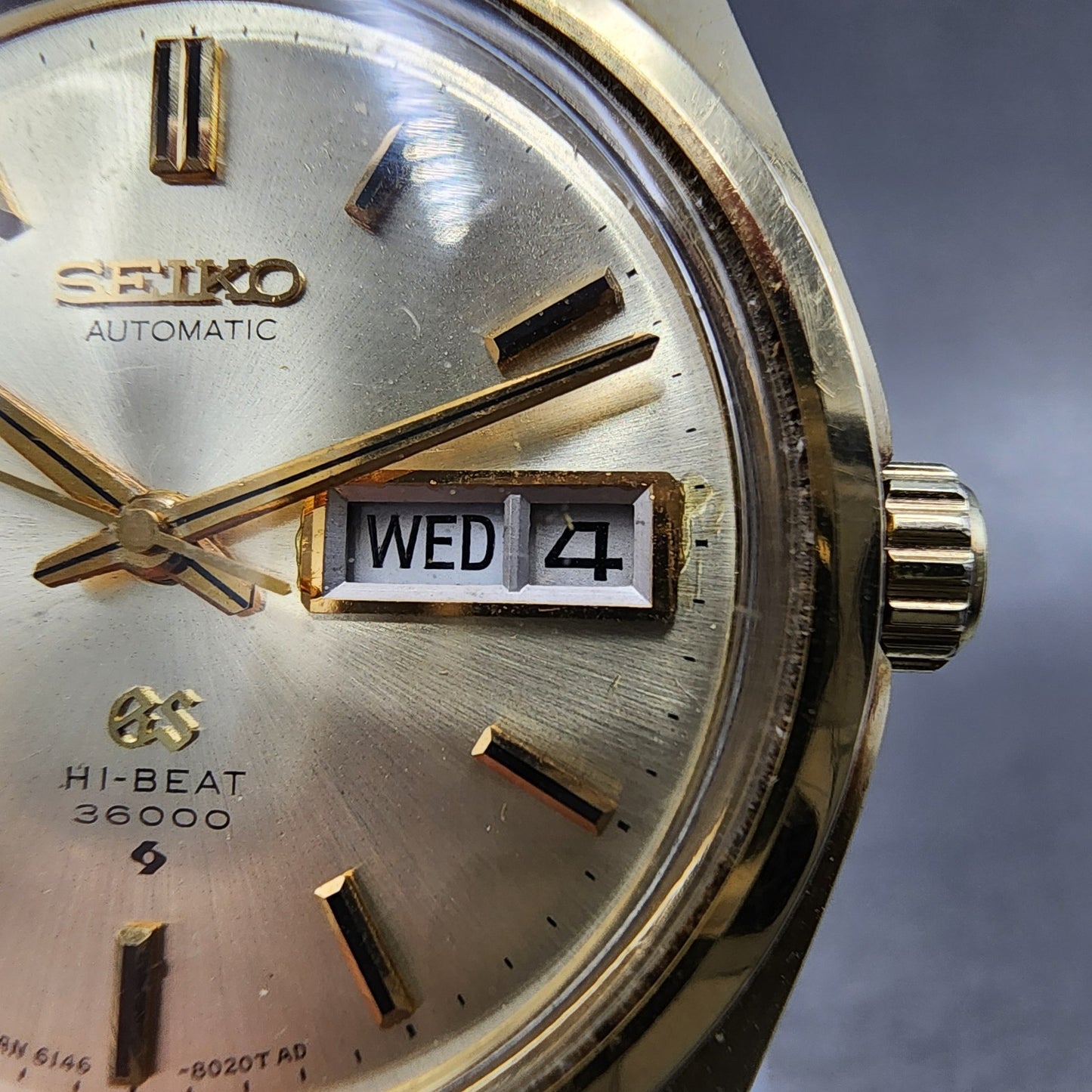 Grand Seiko Watch Men 37mm Gold Dial Gold Plated Daydate 61468000 Automatic12