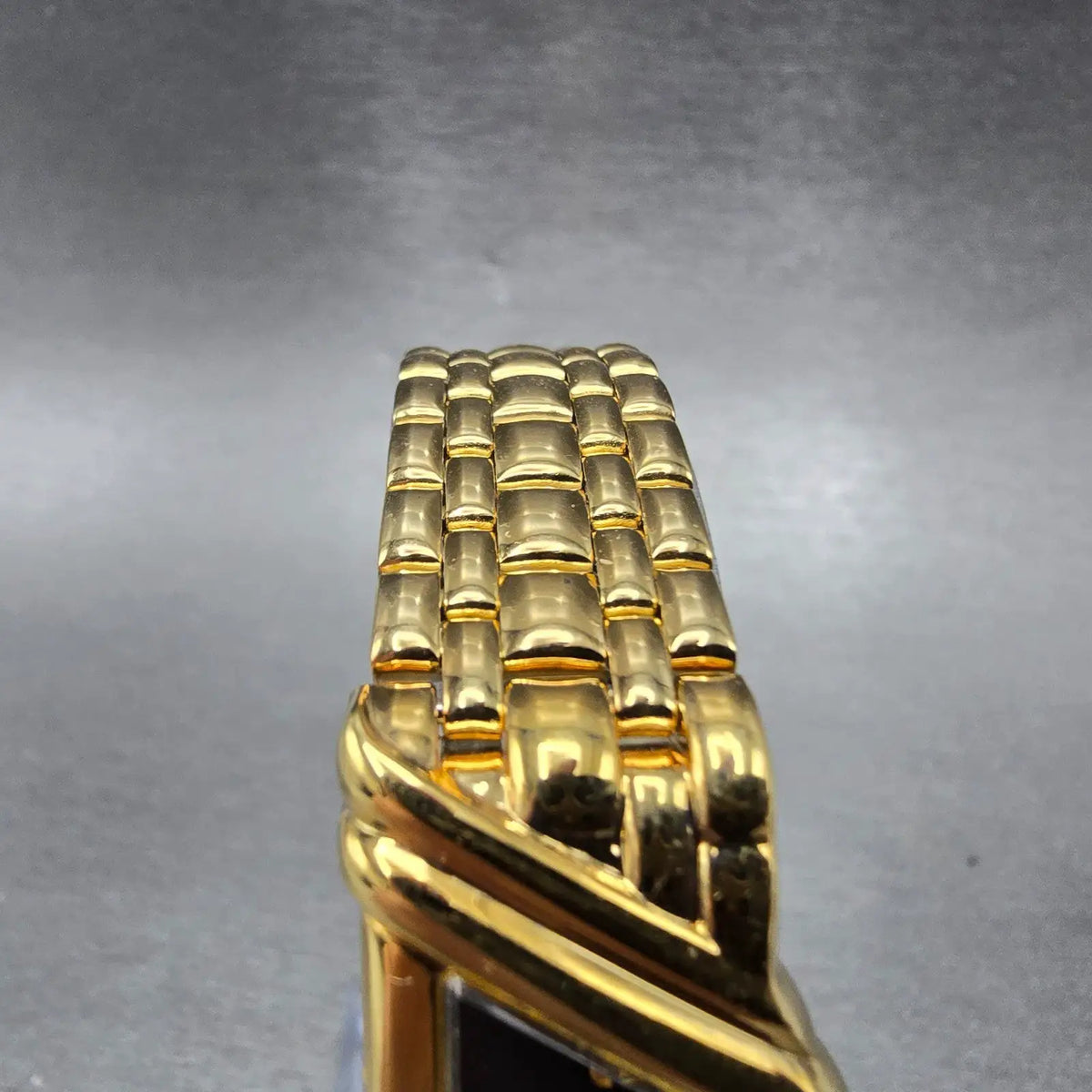 Elgin Half Moon Watch Women 18mm Black Dial Gold Asymmetrical VTG New Battery4