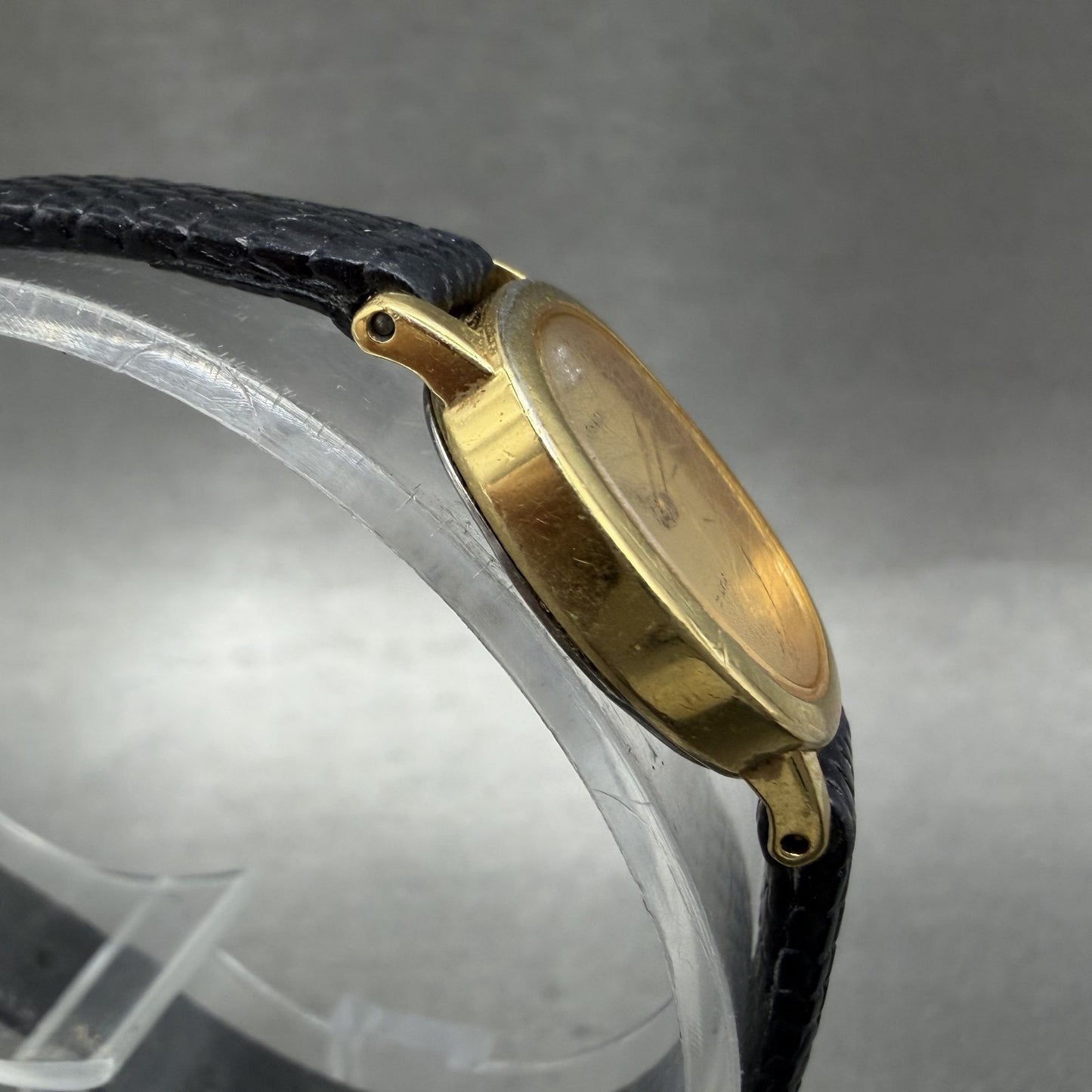 Seiko Lassale Watch Women 15mm Champagne Dial Gold Tone Oval 2F50-5269 New Batt3