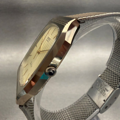 Seiko Dolce Watch Men 30mm Champagne Dial Gold Tone 7731-5090 New Battery2