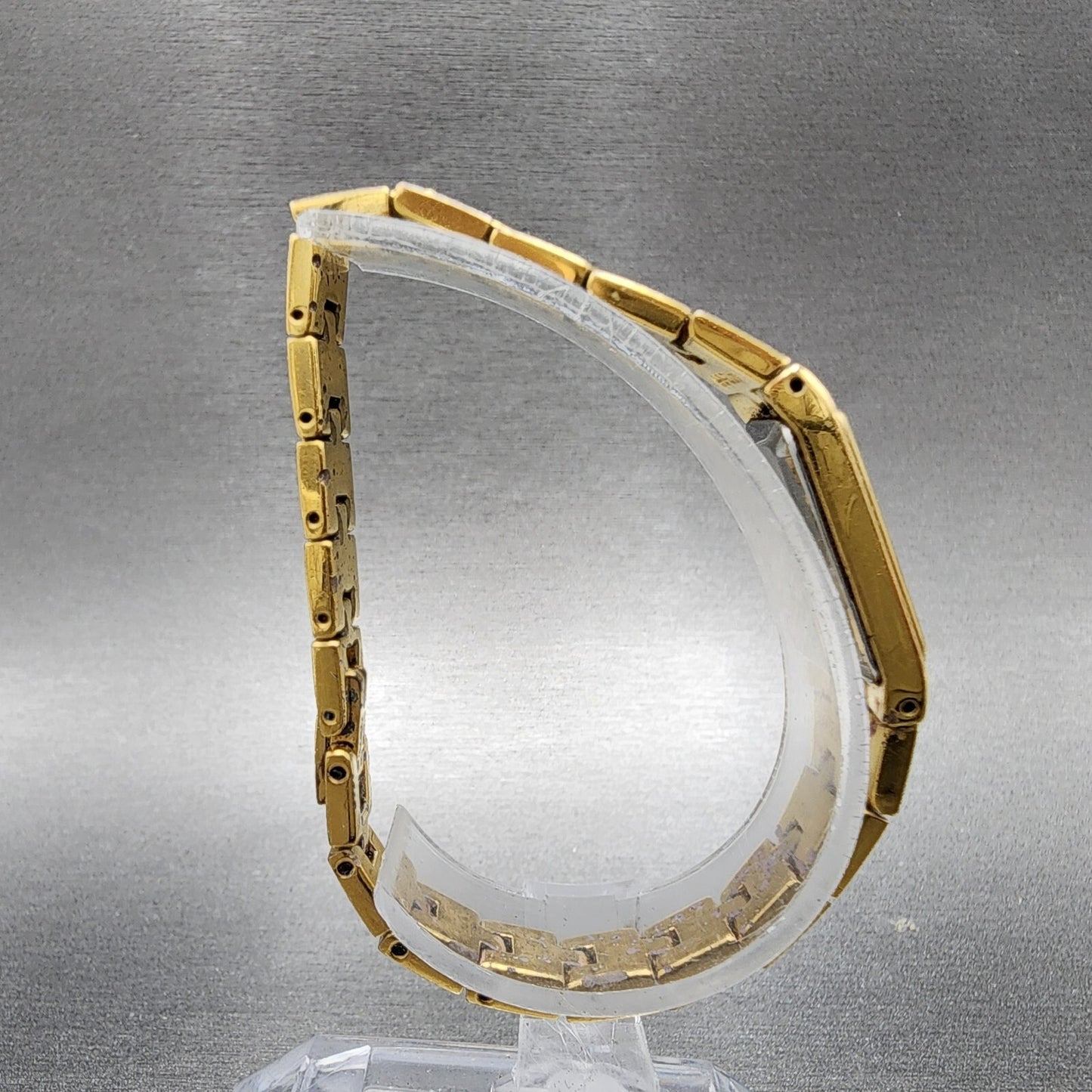Seiko Watch Women 13mm Gold Dial Gold Tone Rectangle 2E207479 New Battery8