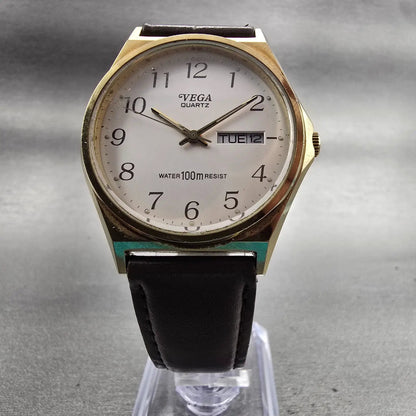 Citizen Vega Watch Men 35mm White Dial Gold Tone Daydate 3J00-406761 New Battery5
