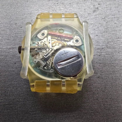 Swatch Hacker's Reward Watch Men 34mm Blue Dial Clear Case GK122 New Battery6