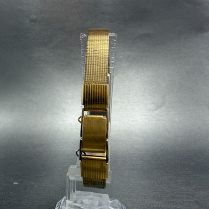 Seiko Tank Watch Women 12mm Champagne Dial Gold Tone Rectangle 1320-5119 New Bat7