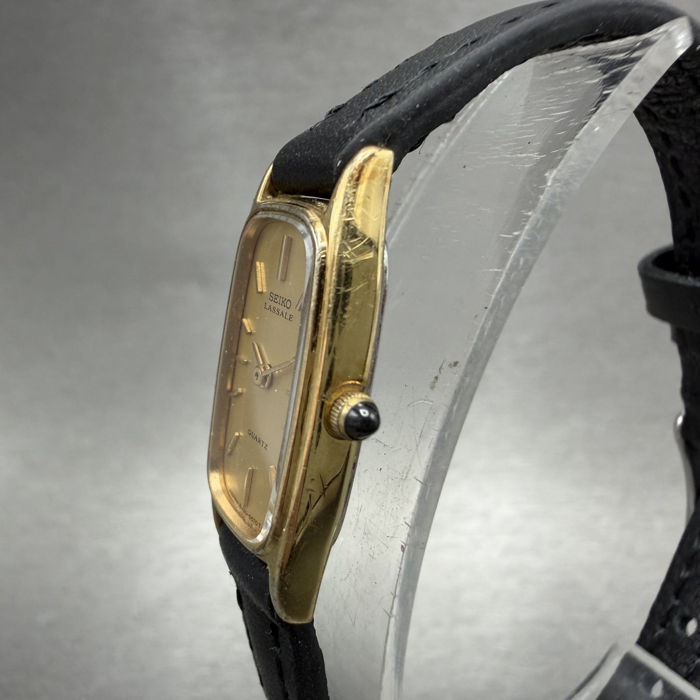 Seiko Lassale Watch Women 13mm Champagne Dial Gold Tone 84205489 New Battery2