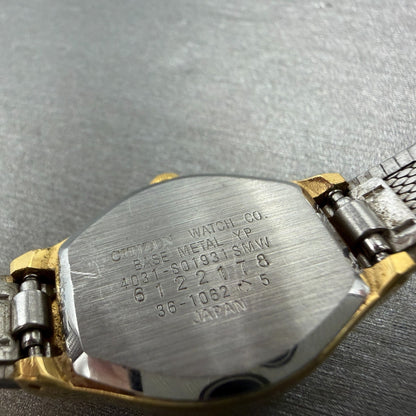 Citizen CQ Watch Women 19mm Gold Dial Gold Tone Square 4031-S01931 New Battery9
