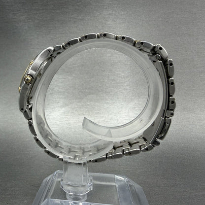 Seiko Watch Women 26mm White Dial Two Tone Date Round 7n82-0599 New Battery JKGL6