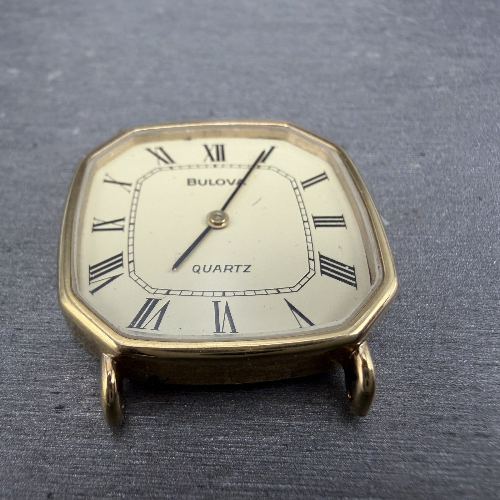 Bulova Watch Men 31mm Champagne Dial Gold Tone Octagon P0 Swiss PARTS3
