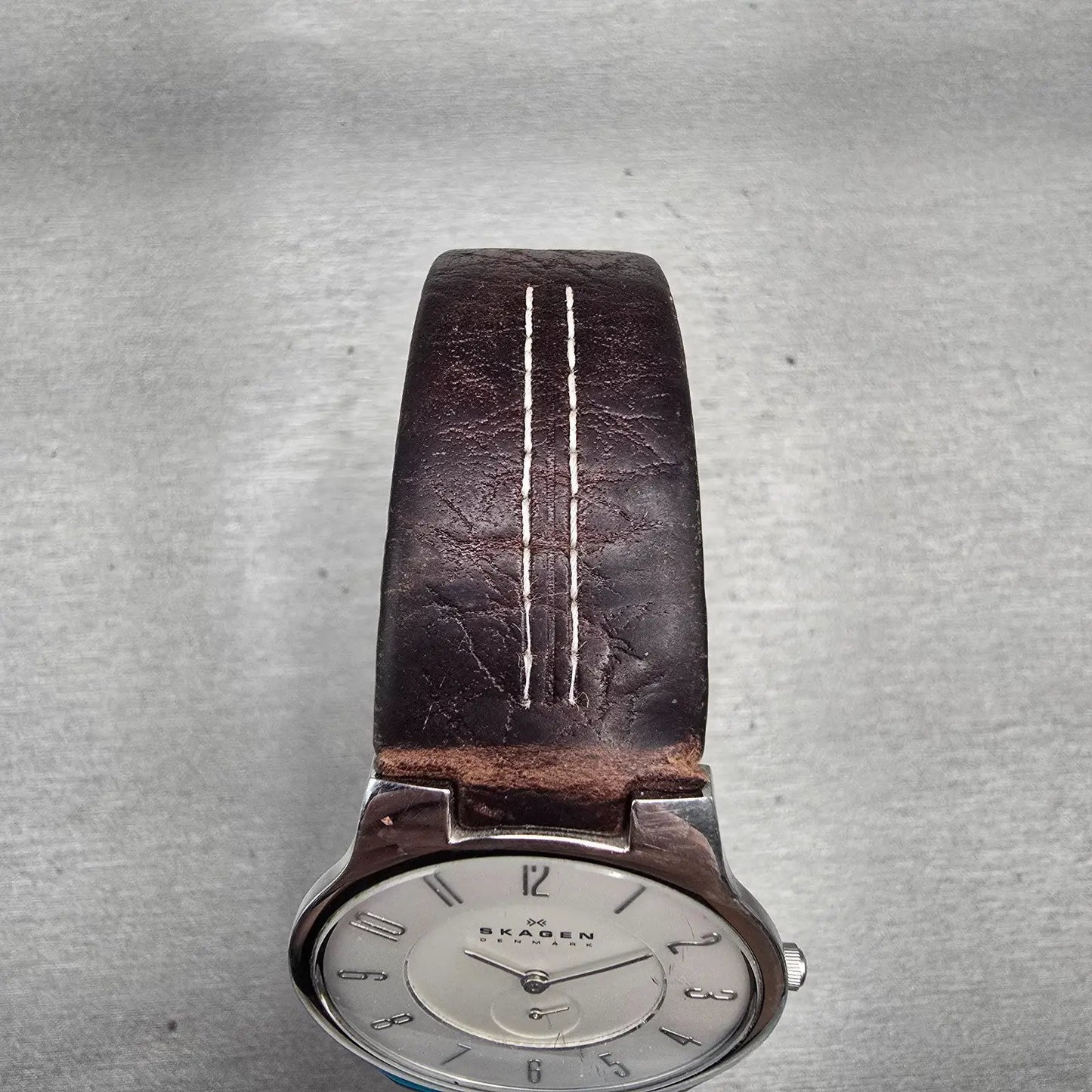 Skagen Watch Men 34mm White Dial Silver Tone Round 433LSL1 READ!!!!! New Battery4