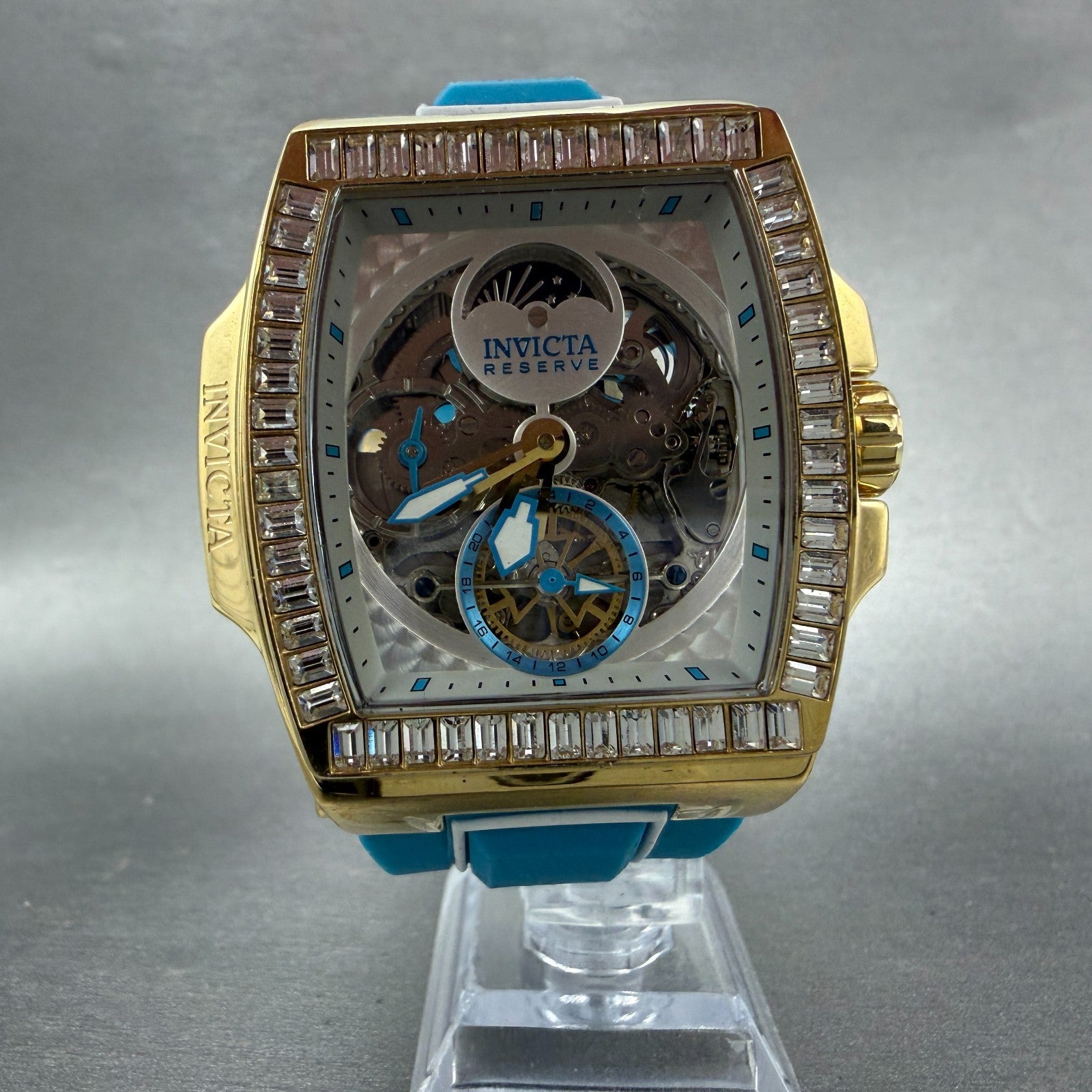 Invicta S1 Rally Diablo Moonphase Watch Men 52mm Skeleton Gold Tone 43423 PARTS6