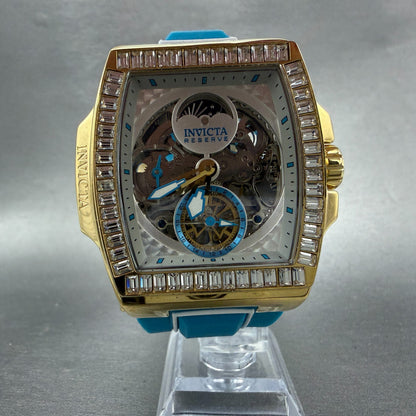 Invicta S1 Rally Diablo Moonphase Watch Men 52mm Skeleton Gold Tone 43423 PARTS6