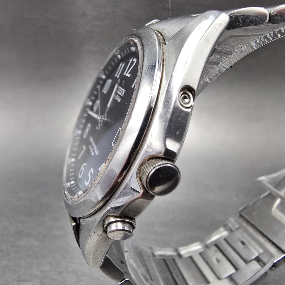 Citizen Eco-Drive Atomic Watch Men 38mm Black Dial Steel Date H415-S038278 PARTS3