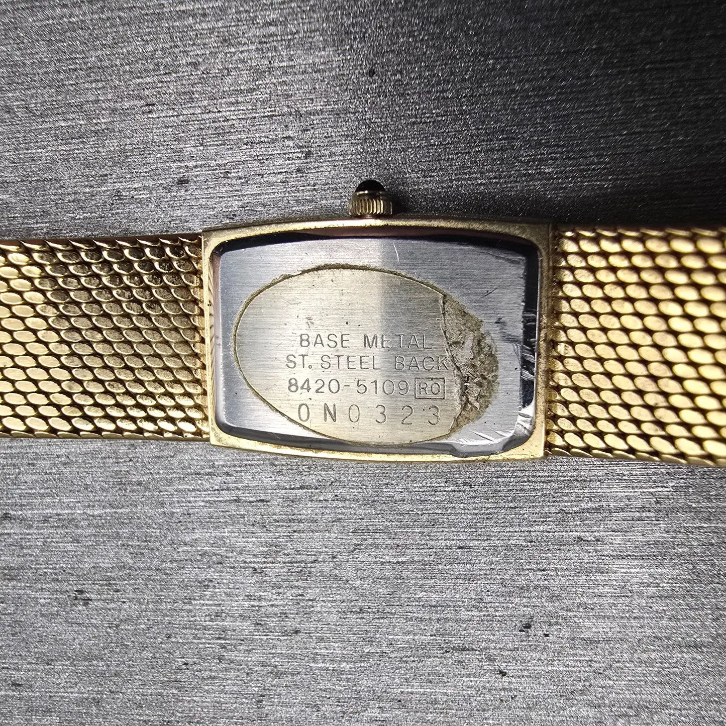 Seiko Lassale Watch Women 14mm Black Dial Gold Tone Rectangle 8420-5109 New Batt10