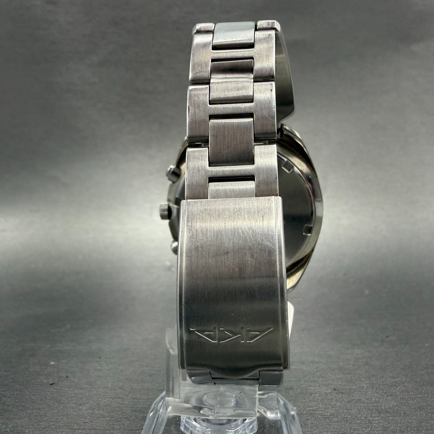 Seiko ALAB AKA Chronograph Watch Men 40mm Yellow Dial Steel Date V657-6030 Runs36