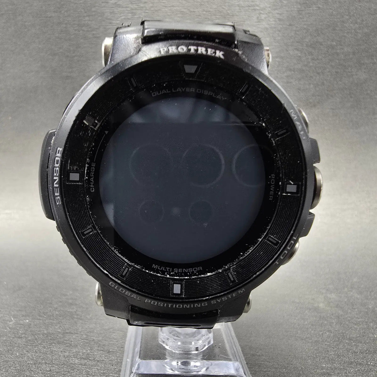 Casio Protrek WSD-F30 Watch Men 50mm Digital Black Silver GPS UNTESTED PARTS6