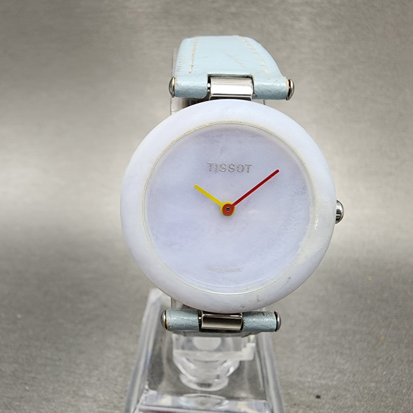 Tissot Rock Watch Women 30mm Blue Stone Dial Stone Case Round R150 New Battery2
