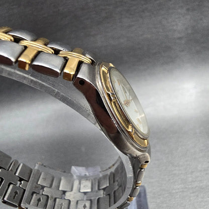 Bulova Watch Women 25mm White Dial Two Tone Date Round 98M36 New Battery JP233