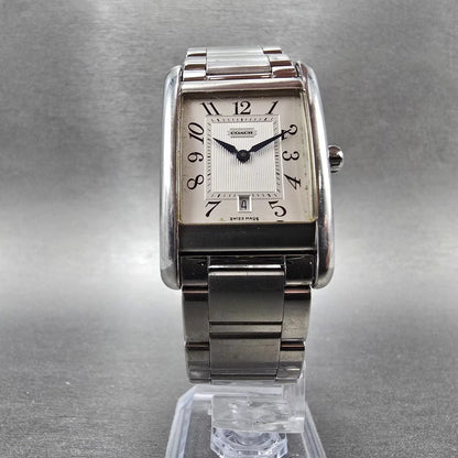 Coach Tank Watch Men 25mm Silver Dial Silver Tone Rectangle W502B PARTS6