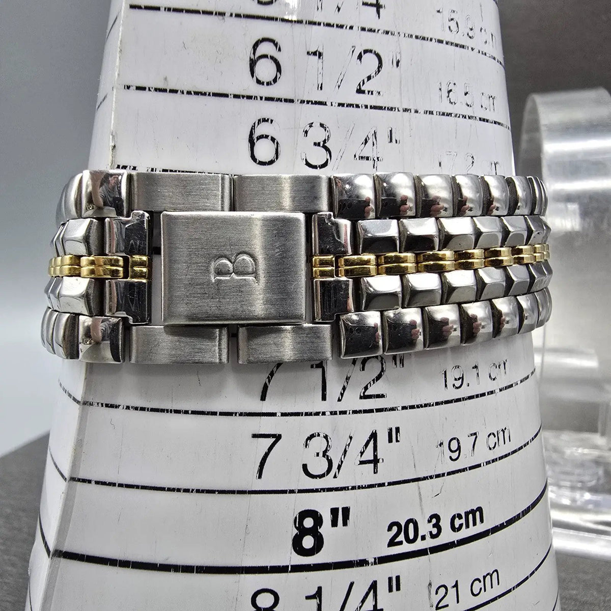 Bulova Watch Men 34mm White Dial Two Tone Daydate 98C02 Round VTG PARTS11