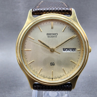 Seiko SQ Watch Men 34mm Champagne Dial Gold Tone Daydate 5Y237030 PARTS2