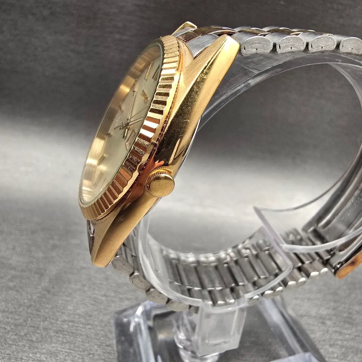 Seiko President Watch Men 36mm Champagne Dial Two Tone Daydate 7N43-8111 New Bat2