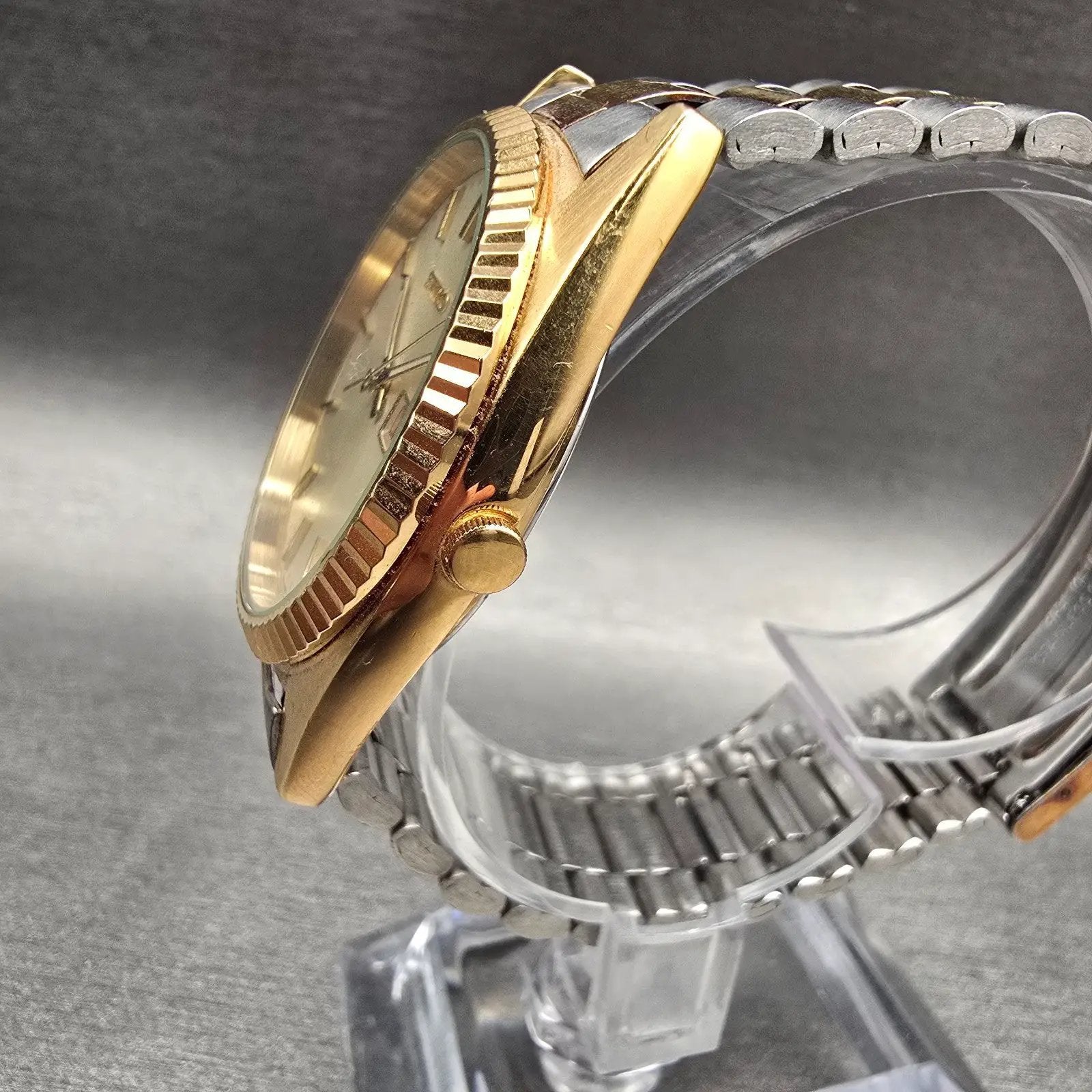 Seiko President Watch Men 36mm Champagne Dial Two Tone Daydate 7N43-8111 New Bat2