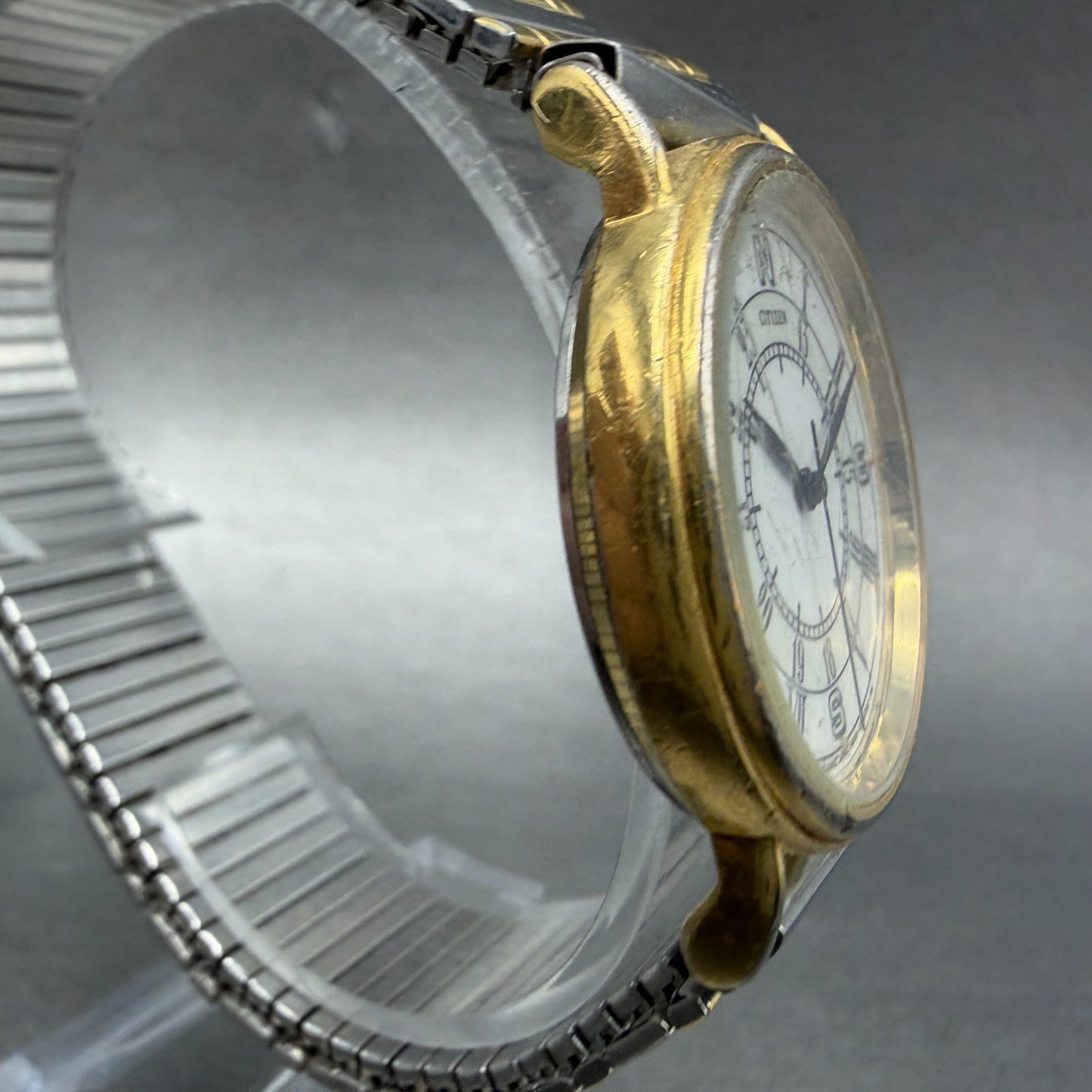 Citizen Watch Unisex 32mm White Dial Gold Tone Round 6030-S04565 New Battery3