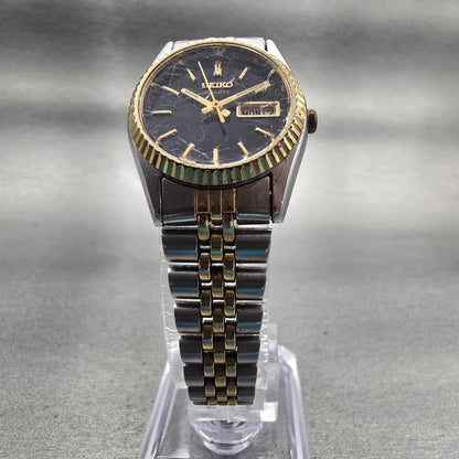 Seiko Watch Women 23mm Black Dial Two Tone Daydate Round 7N83-0049 New Battery5
