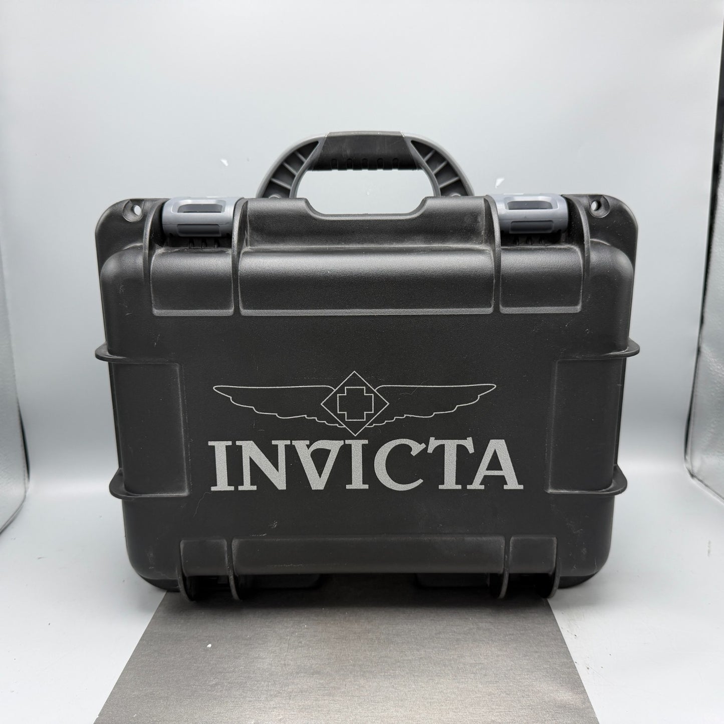 Invicta 8 Slot Watch Case Hard Black Plastic Foam insert Handle Cary Case0