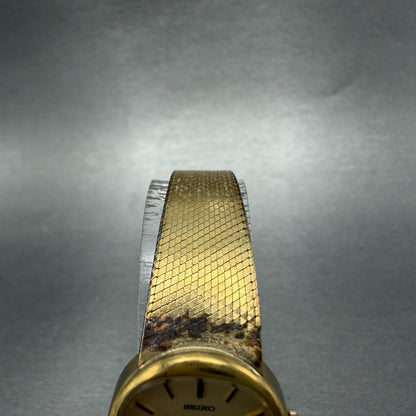 Seiko Watch Women 21mm Champagne Dial Gold Tone Round Manual 11-4670 Runs VTG4