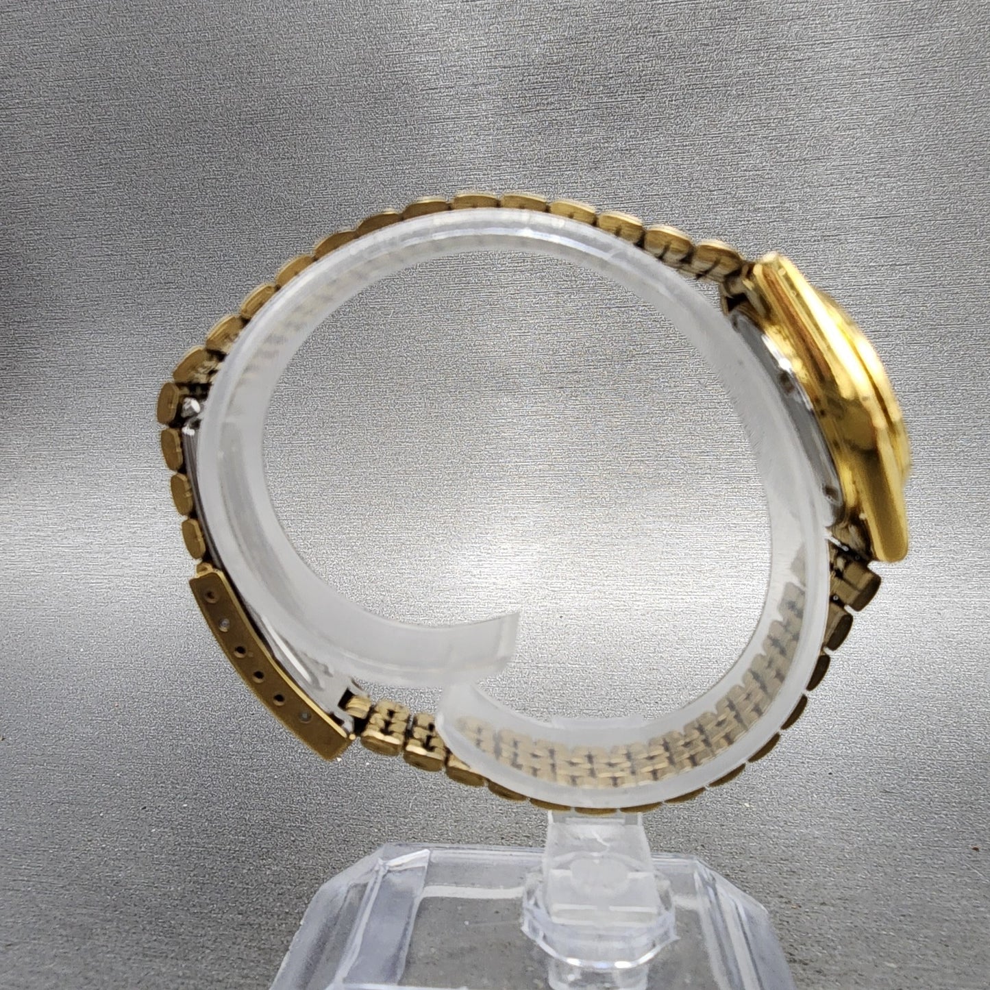 Seiko Watch Women 24mm Champagne Dial Gold Tone Daydate 7n830011 New Battery8