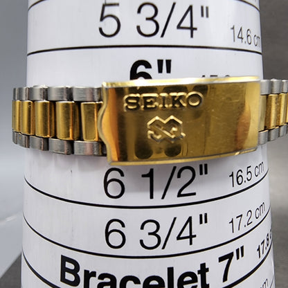 Seiko SQ Watch Women 24mm Gold Dial Two Tone Daydate Round 2A230030 New Battery10
