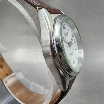 Orient Swimmer Watch Women 27mm White Dial Silver Tone Round New Battery VTG3