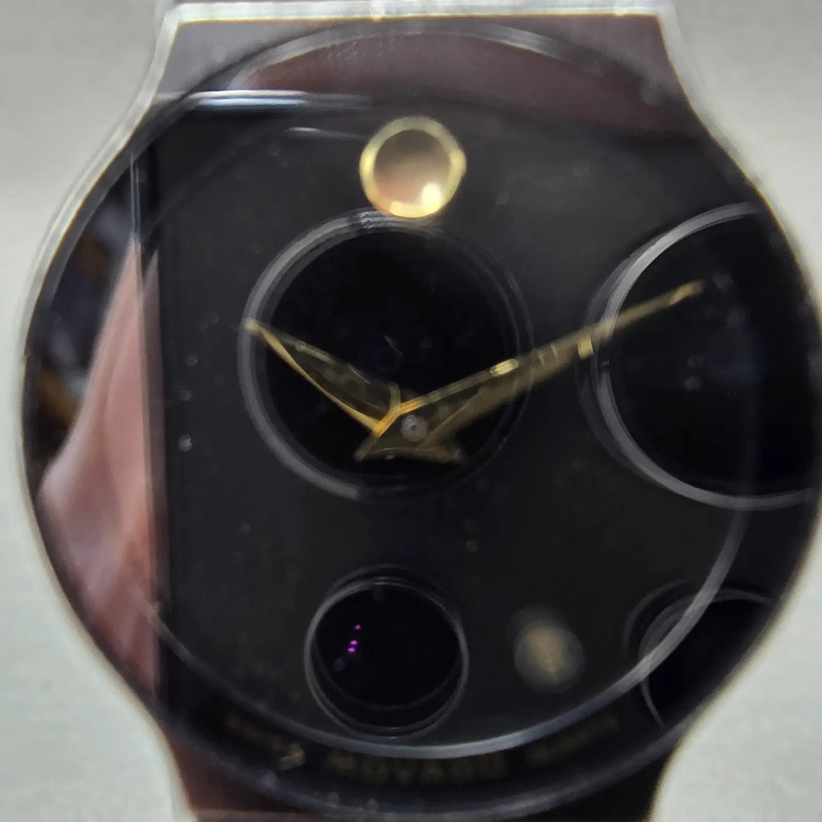 Movado Museum Watch Women 23mm Black Dial Black Tone Round 84-40-881-A New BattM1