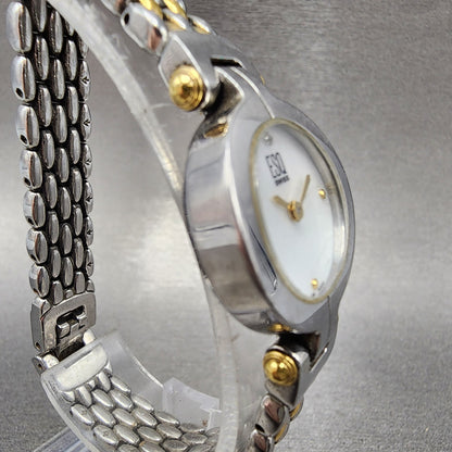 ESQ Swiss Watch Women 22mm MOP Dial Two Tone Round E5419 Mesh Band New Battery3