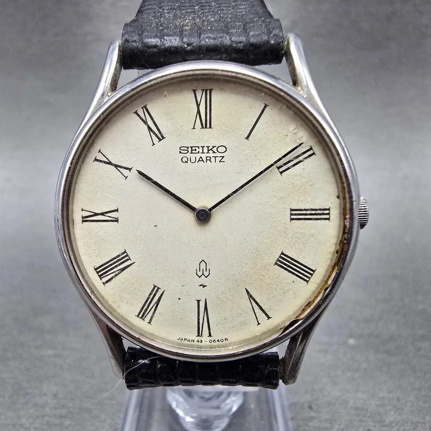 Seiko Watch Men 33mm White Dial Silver Tone Round Vintage 43-0091 PARTS NINJK0