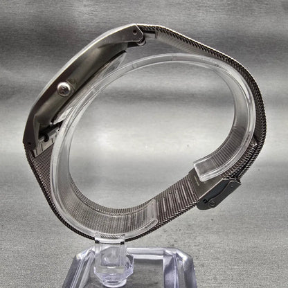 Skagen Watch Men 41mm Gray Dial Titanium Round Mesh Band 805XLTTM New Battery6